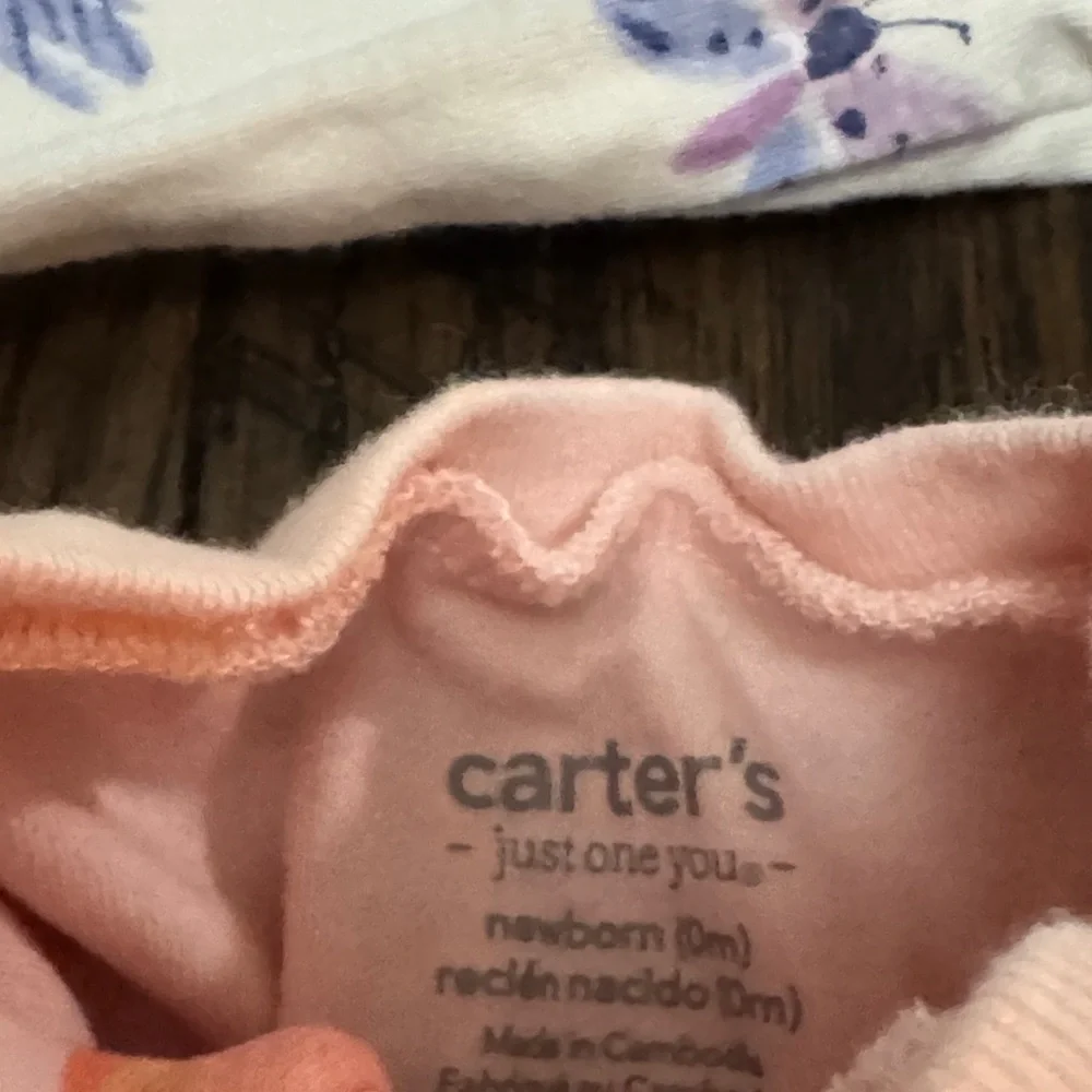 Carter's Baby Footie Sleepers - Mint Green, Peach, White with Prints - Picture 3 of 10